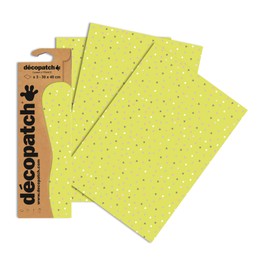Decopatch Paper No. 687 395 x 298 mm Pack of 3 Green Hearts