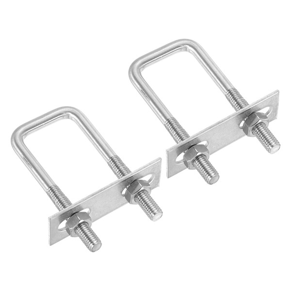 PATIKIL M8x35x85mm Square U-Bolts Kit, 2Set 304 Stainless Steel Square