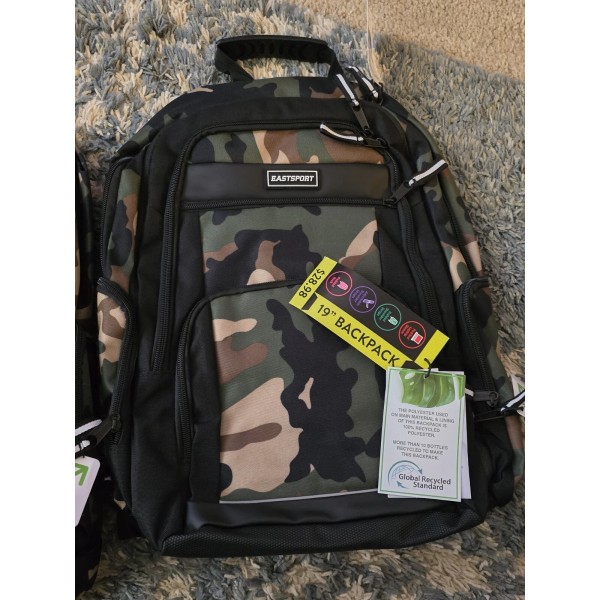 Eastsport • 19"• Raptor Expander Backpack• w/ Suresnap• Green Camo•