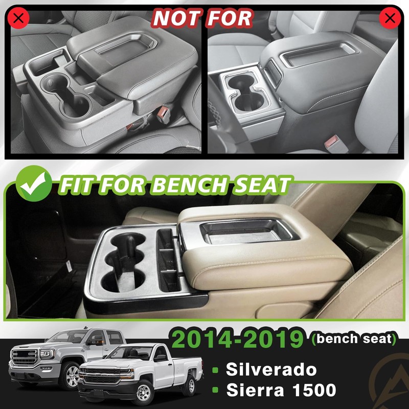 Muslogy Center Console Organizer Fits for 2014-2019 Chevy Silverado/GMC Sierra
