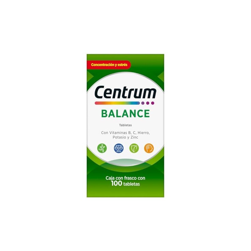 Centrum Multivitamínico Balance com Magnesio, Vitamina C, Hierro, Potasio y