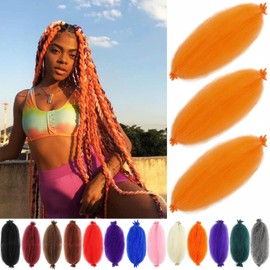 Orange Afro Twist Hair - 16 Inch Springy Afro Twist Hair Kinky Spring Twist Hair for Soft Locs (Pack of 3, Orange)