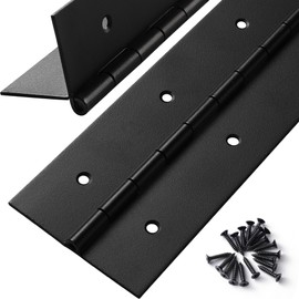 2 Pcs Heavy Duty Piano Hinge 48 Inch x 3 Inch Width, True 0.060'' Thick Stainless Steel Black Piano Hinge for Heavy Duty Cabinet, Door, Toolbox, Wooden Box, Metal Plate, Furniture, Industrial Project
