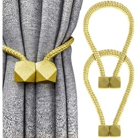 Yatinkim 2 Pack Curtain Ties Magnetic Tiebacks Drapes Holders Window Draperies Accessories Decorative Modern Style Bedroom Dining Golden Yellow