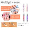 10PCS Nail Art Gel Carving Pen Rhinestone Handle Silicone Nail