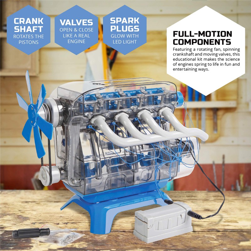 Discovery Model Engine Building Kit, DIY 4-Cylinder Combustion Engine, Working