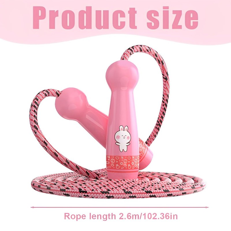SGERUFZ Adjustable Children's Jump Rope with Cartoon Wooden Handle, Gifts