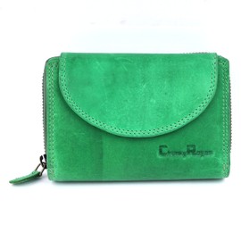 Chunkyrayan Genuine Leather Women's Purse, High-Quality, Vintage, RFID Protection, Includes Leather Keyring Leather, Green
