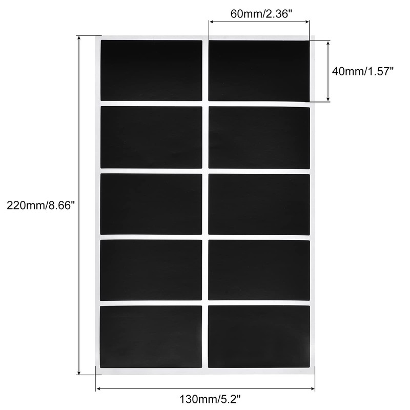 PATIKIL Chalkboard Labels, Blackboard Labels, Chalkboard Stickers, 60x40mm, No Letters,