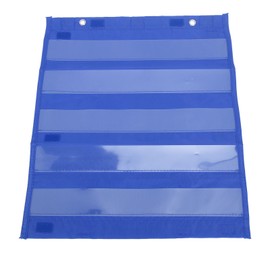 Magnetic Pocket Chart 5 Rows Transparent Schedule Pocket Chart for Home School Classroom Activities Blue