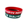 Dialysis Patient No Bp/IV/Needles Silicone Bracelet Set of 2 (LARGE