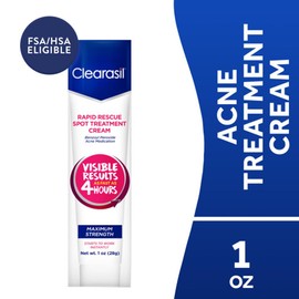 Clearasil Rapid Rescue Acne Spot Treatment Cream, 1 oz (Pack of 4)