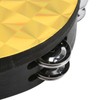 Hand Tambourine Double Row Percussion Polyester Drum Skin Solid Wood