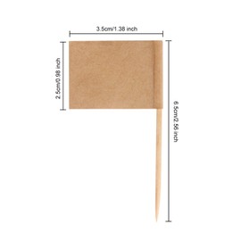 Senkary 100 Pack Blank Toothpick Flags Kraft Paper Food Signs Cheese Markers Cheese Labels for Charcuterie Board Accessories