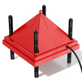 ZenxyHoC Brooder Plate for Chicks, 10" x 10" Chick Brooder Heater with Anti-Roost Cone Red