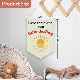 Sunshine Decor Nursery Room Decor Hanging Pennant Flag Banner Baby Flag Presents Shower Decoration Gifts for Baby Boys Girls Kids Room Nursery Playroom Classroom Bedroom Linen Cotton