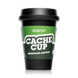 HEMPER Cache Cup: Odor-Proof Car Ashtray with Heat-Resistant Silicone Lid | Discreet for On-the-Go Smokers | Fits All Standard Cup Holders (Black)
