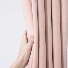 YEVDA Top Linen Fabric Shower Curtain 240 x 200 cm Waterproof Anti-Mould for Bathroom Pink 180 x 200 cm