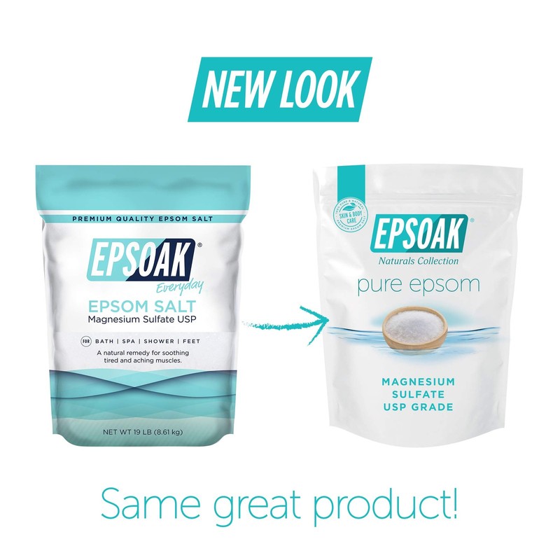 Epsoak Epsom Salt 19 lb. Magnesium Sulfate USP, Resealable Epsom