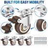 2-Inch Caster Wheels Set of 4 with Brakes & 20