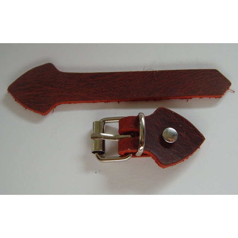 Leather Strap Set with Buckle Silver Rivets 5 Pack for