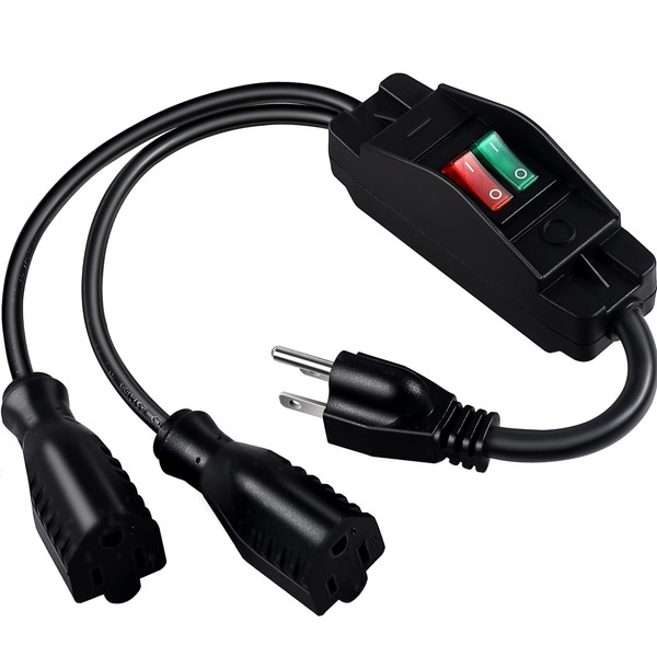 Makevivi 2 Way Extension Cord with On/Off Switch 3 Prong