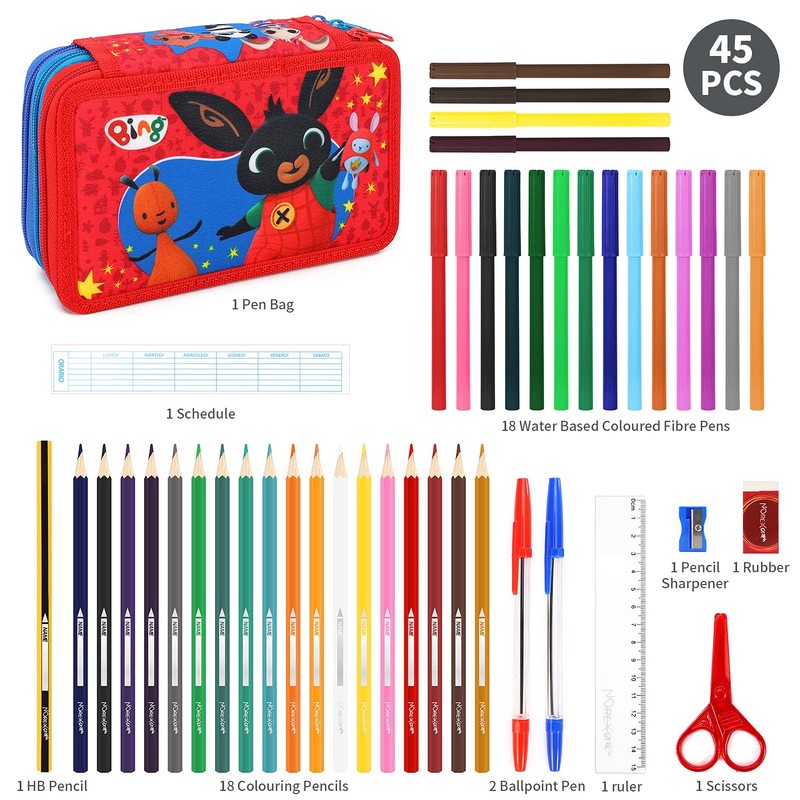 Bing 3 Tier Large Pencil Case Multi Compartment School Supplies