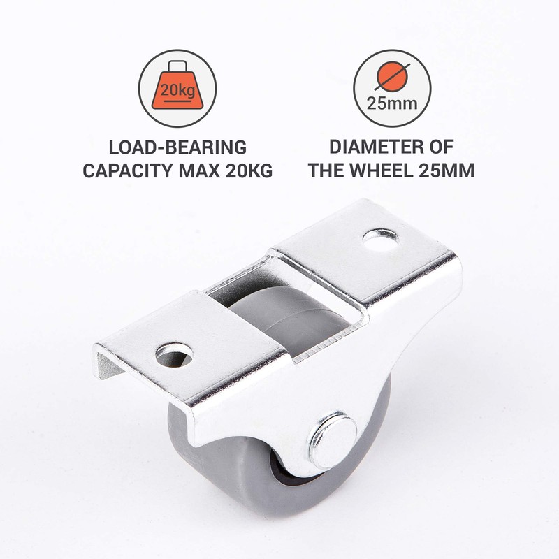 (Pack of 20) 25 mm Wheels Soft Motion Rubber Roller