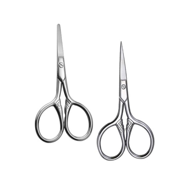 Professional Eyebrow Scissors Set 2pcs Small Nose Hair Trimmers Stainless