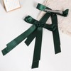 5.5" Sparkly Dark Green Silky Satin Large Hair Bow Alligator