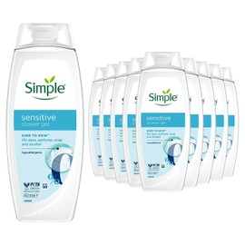 Simple Simple Kind to Skin Sensitive Shower Gel ultra-gentle & hypoallergenic body wash for sensitive skin 450 ml Pack of 12