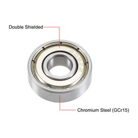sourcing map 608ZZ Deep Groove Ball Bearings 8mm x 22mm x 7mm Double Shielded Chrome Steel P4(ABEC7) 10pcs