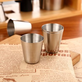 UPKOCH 4pcs Travel Stainless Steel Shot Glasses with Leather Carrying Case