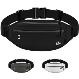 DGSHUIJIE Running Pouch, Waterproof, Lightweight, Non-Shaking, Large Capacity, Thin, Light Reflecting Material, Smartphone Compatible, Jogging, Waist Belt, Climbing, Fishing, Men's, Women's, Night