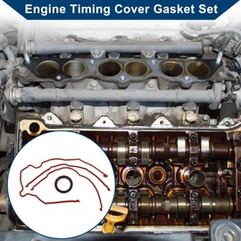 Hihaha Motor Timing Cover Dichtungssatz für FORD für Mustang 2005-2010 Kettendeckeldichtung Lang anhaltende Dichtung Gummi, Metall 1 Satz Rot