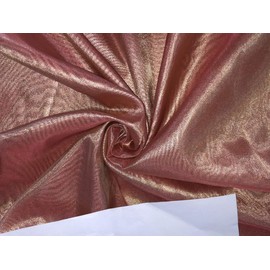 44" Wide Silk Fabric - Available in 3 Colours - Salmon Pink and Gold/Deep Salmon Pink, X Gold and Periwinkle X, White Gold, Evergreen x White Gold