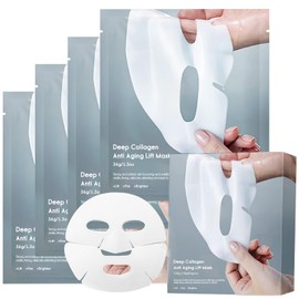 SEWOG Deep Collagen Lifting Mask, Anti Wrinkle Moisturizing Face Mask, Smooth & Tight Skin, Overnight Hydrogel Mask, Helps Reduce Fine Lines & Wrinkles(4 Pack)