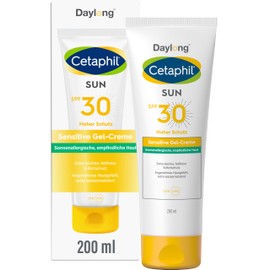 Cetaphil Sun Daylong SPF 30 Sensitive Gel Cream, 200 ml, Sun Protection for Sensitive Skin, Light Body Sun Cream, High UV Protection, Quick Absorbent, Water Resistant, Dermatologically Tested