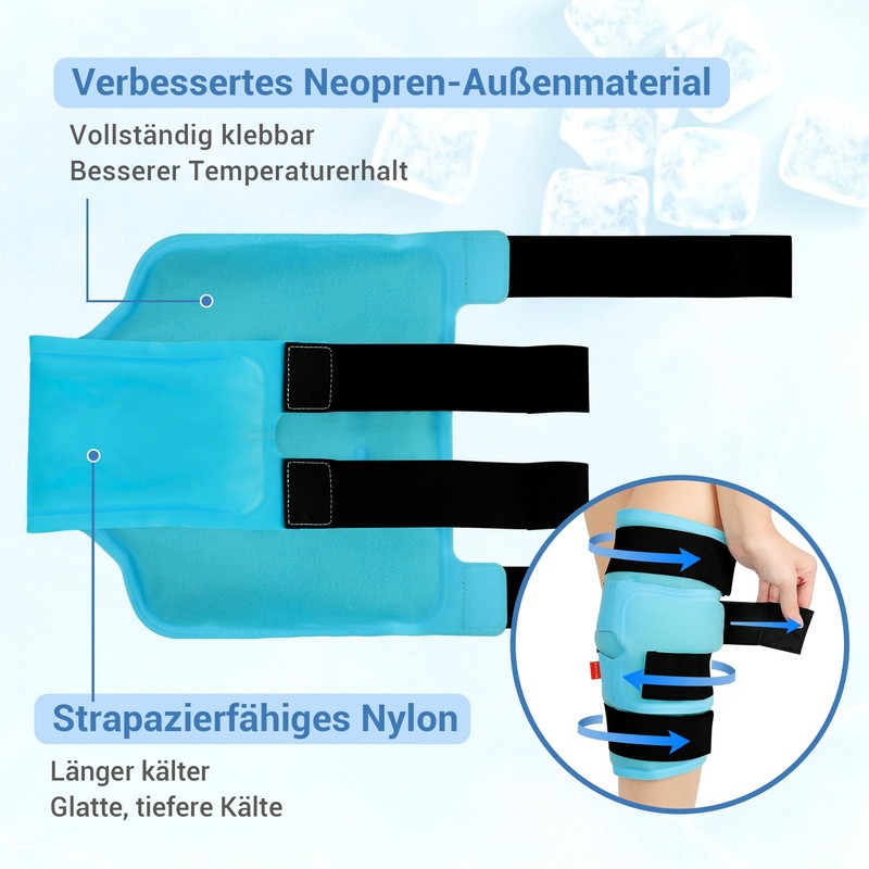 Comfytemp Fully Wrapped Cooling Cuff Knee with 4 Velcro Fasteners,
