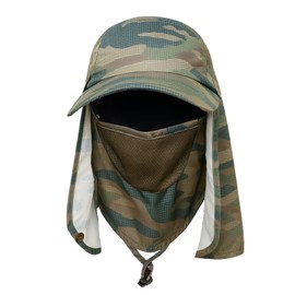 [レタヤ] メンズ 日よけ帽子 紫外線防止 キャップ 作業 フェイスカバー アウトドア メッシュ UPF50 迷彩柄 (JP, 数字サイズ, 56.0 cm, 64.0 cm, アース)