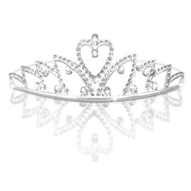 Children's Dress, Tiara, Headband, Children's Costume, Heart & Cross with Sparkling Diamonds, Tiara, Hair Ornament