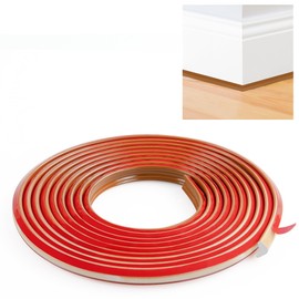 JUNART TPE Skirting Board Trim, Flexible Caulk Strip Moulding Trim, Self-Adhesive Edging Strip Coving for Wall, Ceiling, Corner Decoration, Worktops, Floor(12×9mm,300cm,Brown)