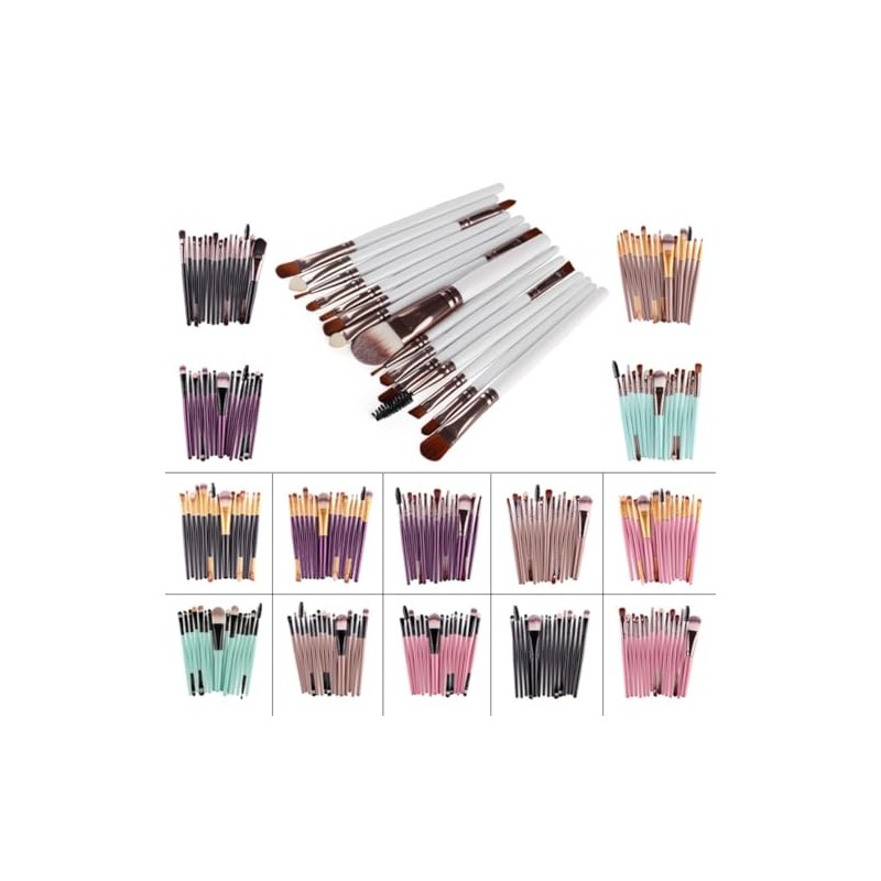 Lurrose Juego de 15 Brochas de Maquillaje y Uso Profesional