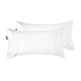 Cloudpillo Cushion Cover 40 x 80 cm, Pack of 2, Premium Cushion Cover with Zip, Breathable Cotton, Antibacterial, Ultra Soft, Durable Luxury, Pillow Case, Cloud White