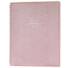 Appointment Diary 2025 - Diary 2025 from Jan. 2025 to Dec. 2025, A4 Week to View Appointment Book 2025 in 15 Minutes with Times, Soft Leather Cover, 21.8 x 29 cm - Rose Gold