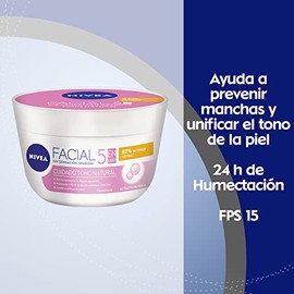 NIVEA Crema Facial Hidratante Aclarante 5 En 1 Aclarado Natural (200 ml), crema de sensación ligera y rápida absorción 24 horas de humectación sin sen