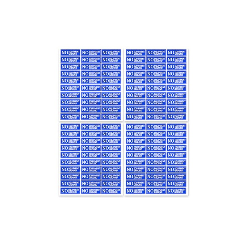 120 Pcs NO Equipment Ground Stickers 1x0.25 Inch Blue No