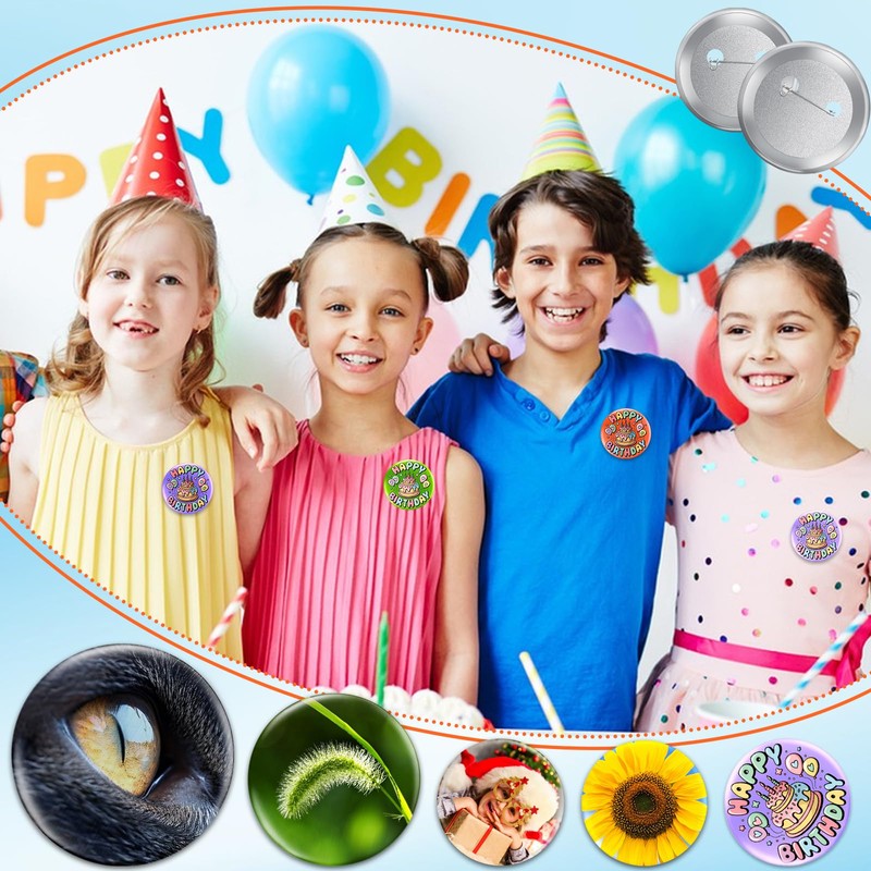 100 Sets 3 inch Button Maker Supplies, 75mm Button Supplies