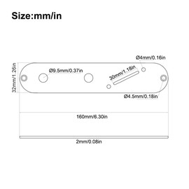 SAPHUE Pro 32mm Steel Tele Control Plate with Angled Switch Slot for Fender Telecaster Control Plate Telecaster Electric Guitar