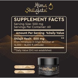 Hima Shilajit Pure 100% Himalayan Shilajit, Soft Resin, Organic, Extremely Potent, Fulvic Acid